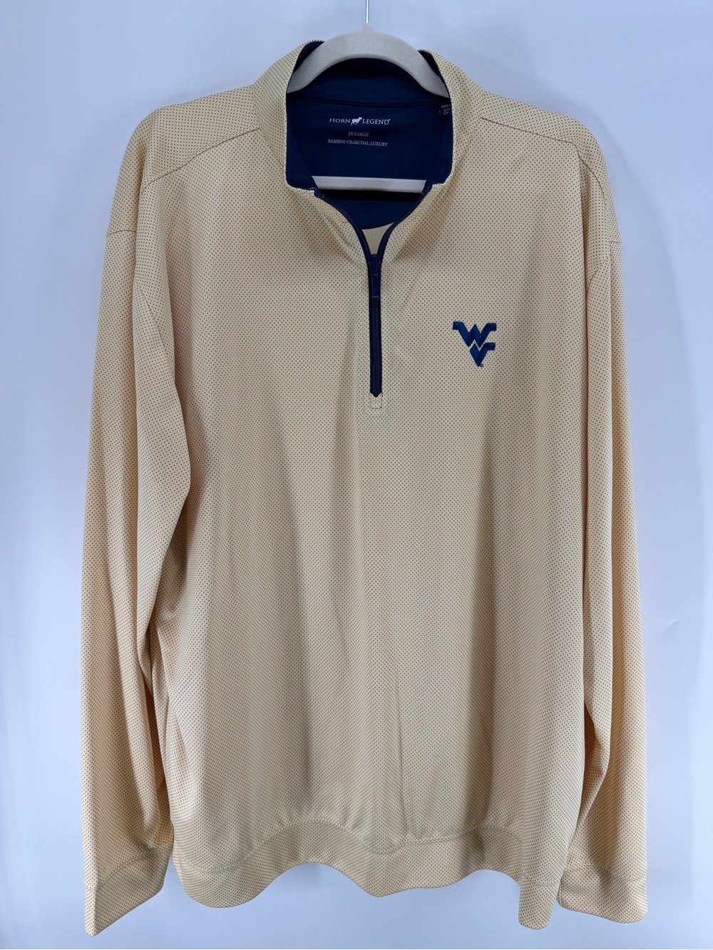 Horn Legend Yellow Quarter-Zip Polo with WV Logo